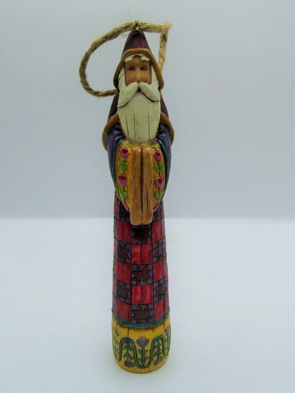 Jim Shore Seasons Greetings 2004 Heartwood Creek Red Tulip Santa Ornament